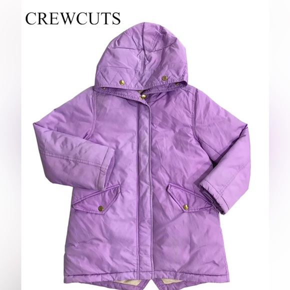 JCrew Crewcuts Toddler Girls Fur Hooded Parka size 6-7 - Picture 1 of 8